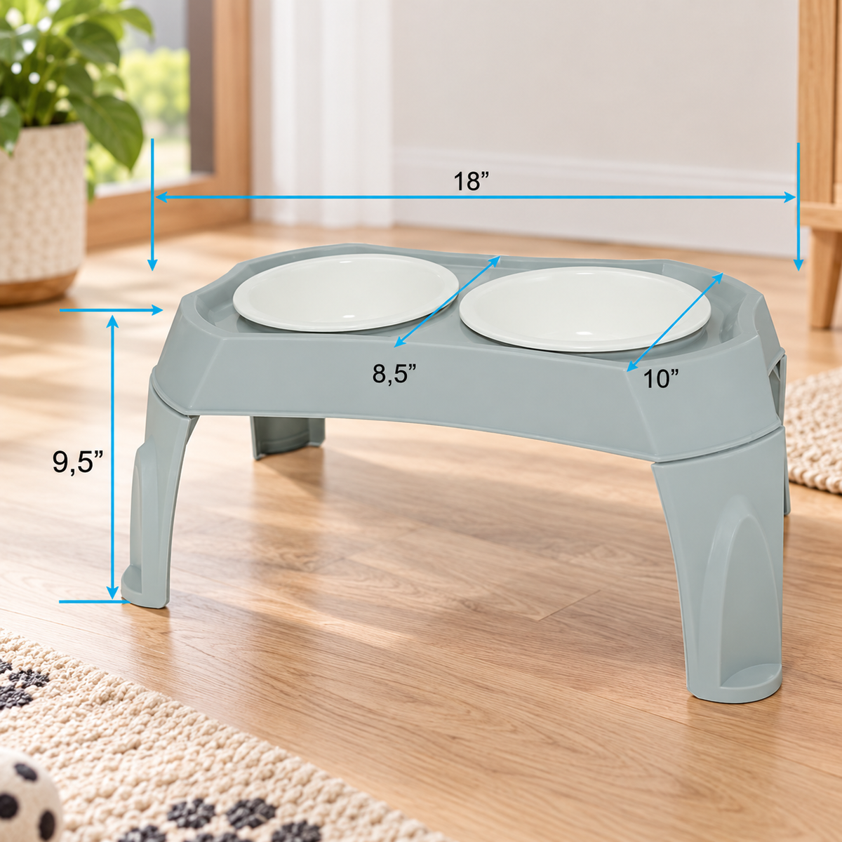 Elevated Double Pet Bowl Stand