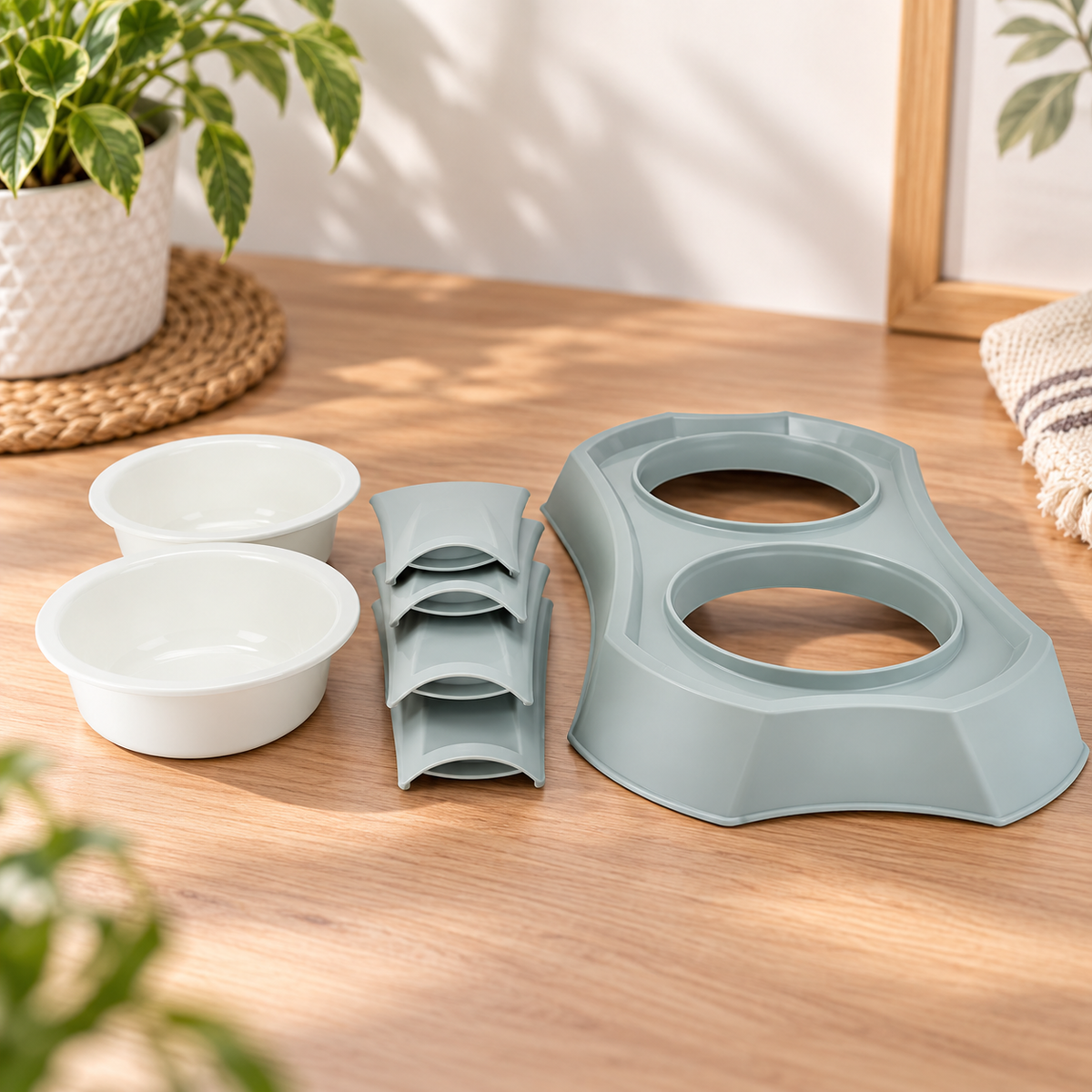 Elevated Double Pet Bowl Stand