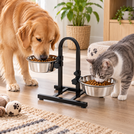 Adjustable Stainless Steel Double Pet Diner