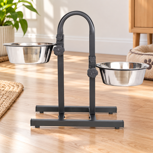 Adjustable Stainless Steel Double Pet Diner
