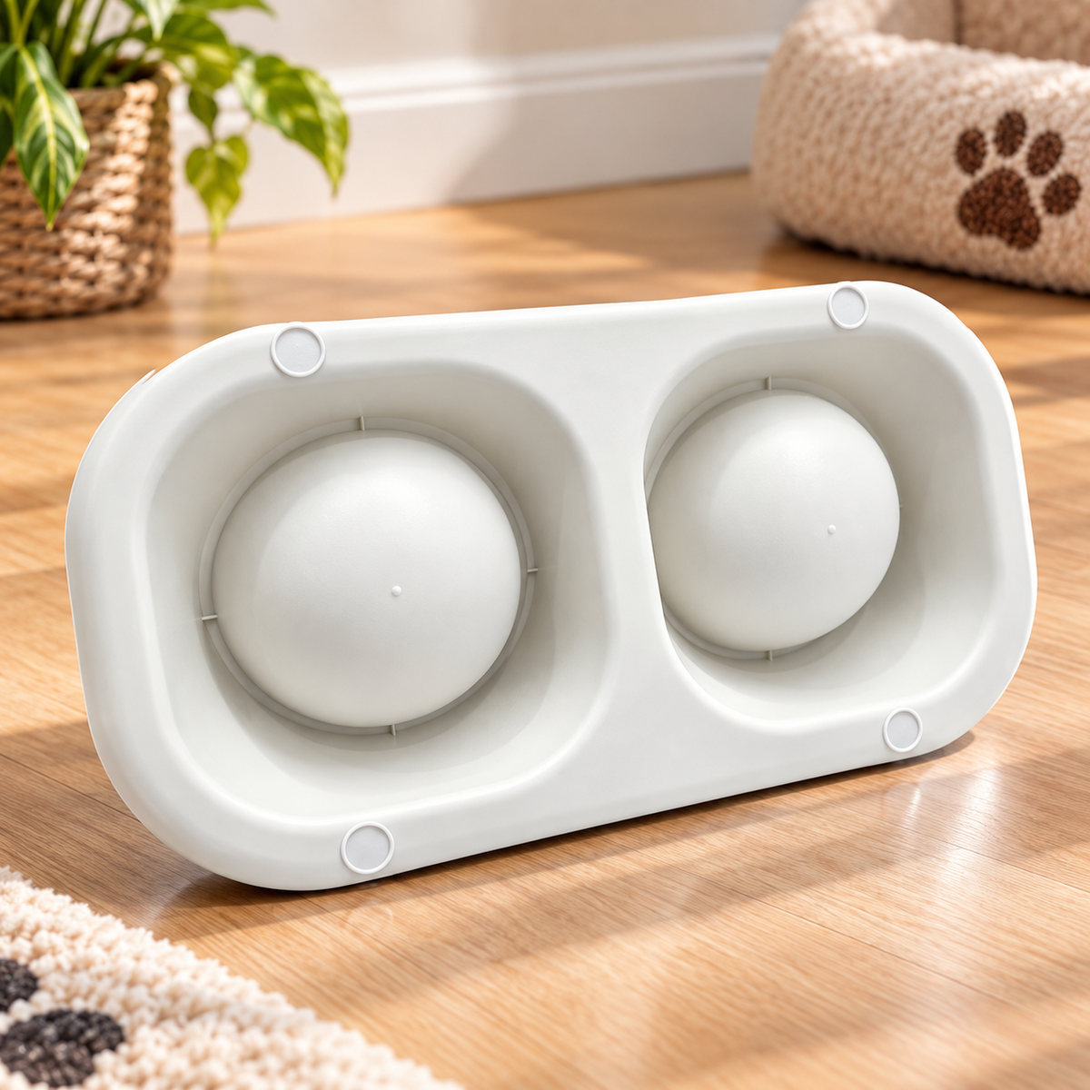 Spill-Proof Raised Double Pet Bowl Set